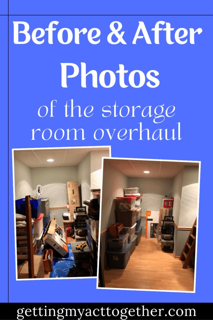 before and after photos of storage room overhaul